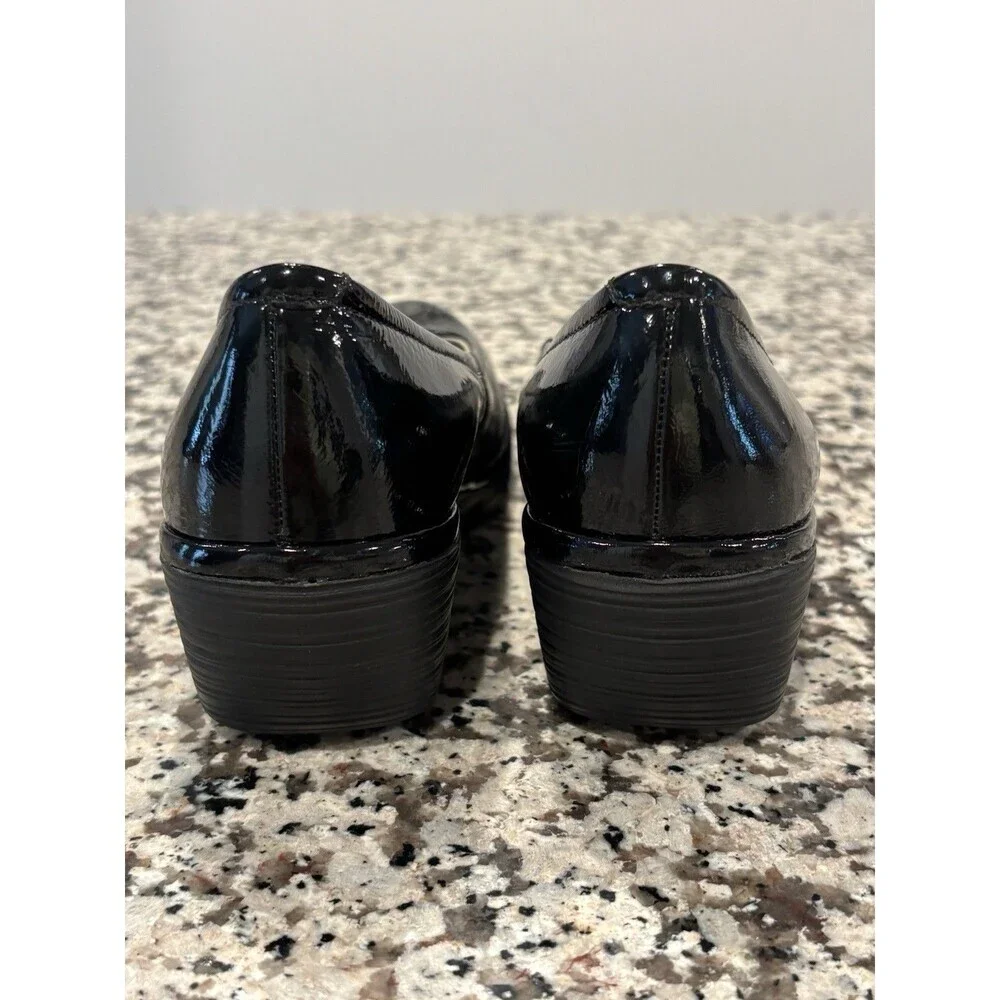 Fly London Yoni Shoes Women’s EU 36 Black Patent Leather Wedge Heel‎ Slip On